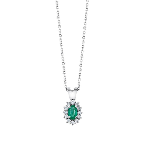 0.24 Karat Anturaj Solo Zümrüt Diamante Collana