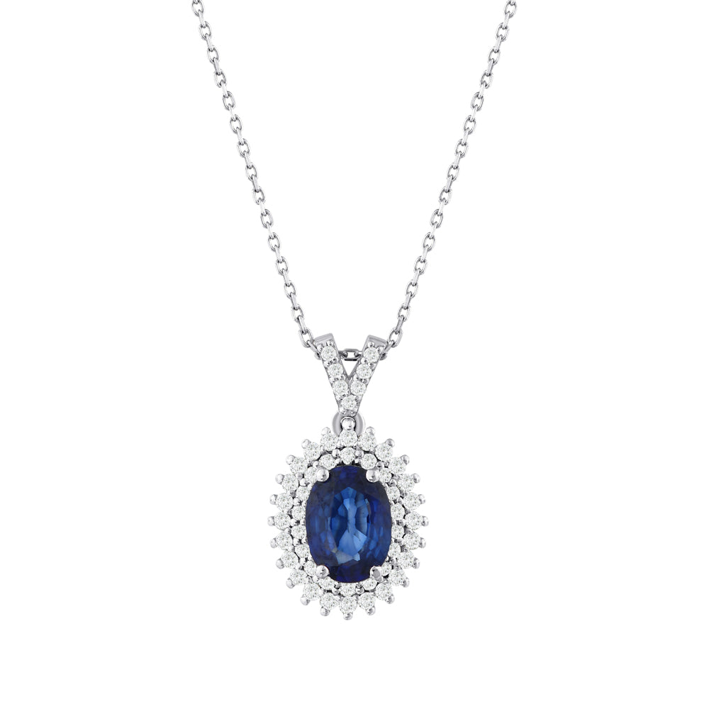 1.00 Karat Safir Pırlanta Kolye