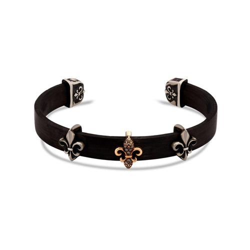 0.13 Karat Fleur de Lis Pırlanta Erkek Bileklik