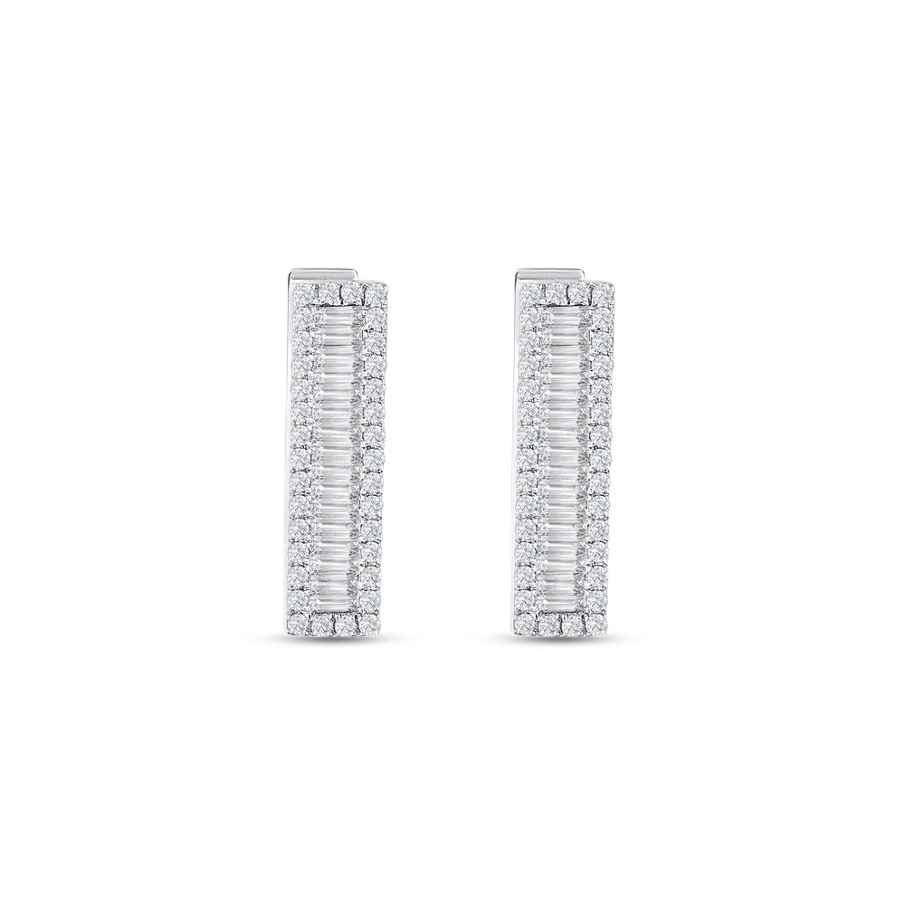 0.75 Karat Recta Baget Diamante Orecchini