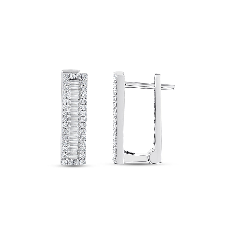 0.75 Karat Recta Baget Diamante Orecchini
