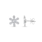 0.65 Karat Çiçek Baget Pırlanta Küpe