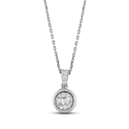 0.12 Karat Melanie Baguette Diamant Kette