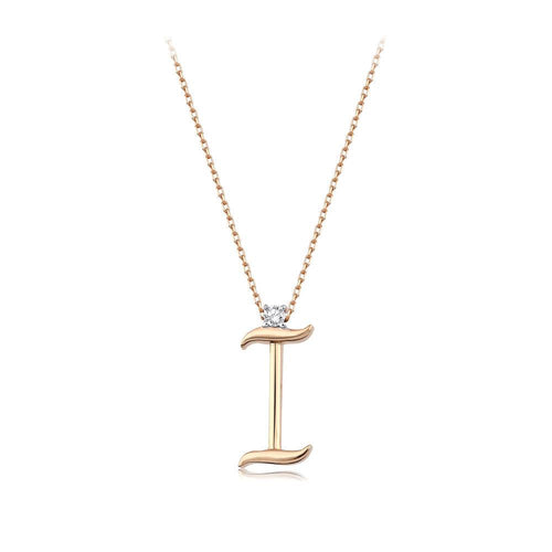 0.04 Karat Pırlanta İ Harf Kolye