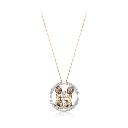 0.24 Karat Diamante İkizler Burcu Collana