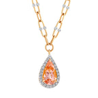 6.61 Karat Cherry Morganite Pırlanta Kolye