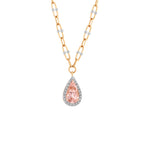 6.61 Karat Cherry Morganite Diamante Collana