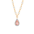 6.61 Karat Cherry Morganite Diamante Collana