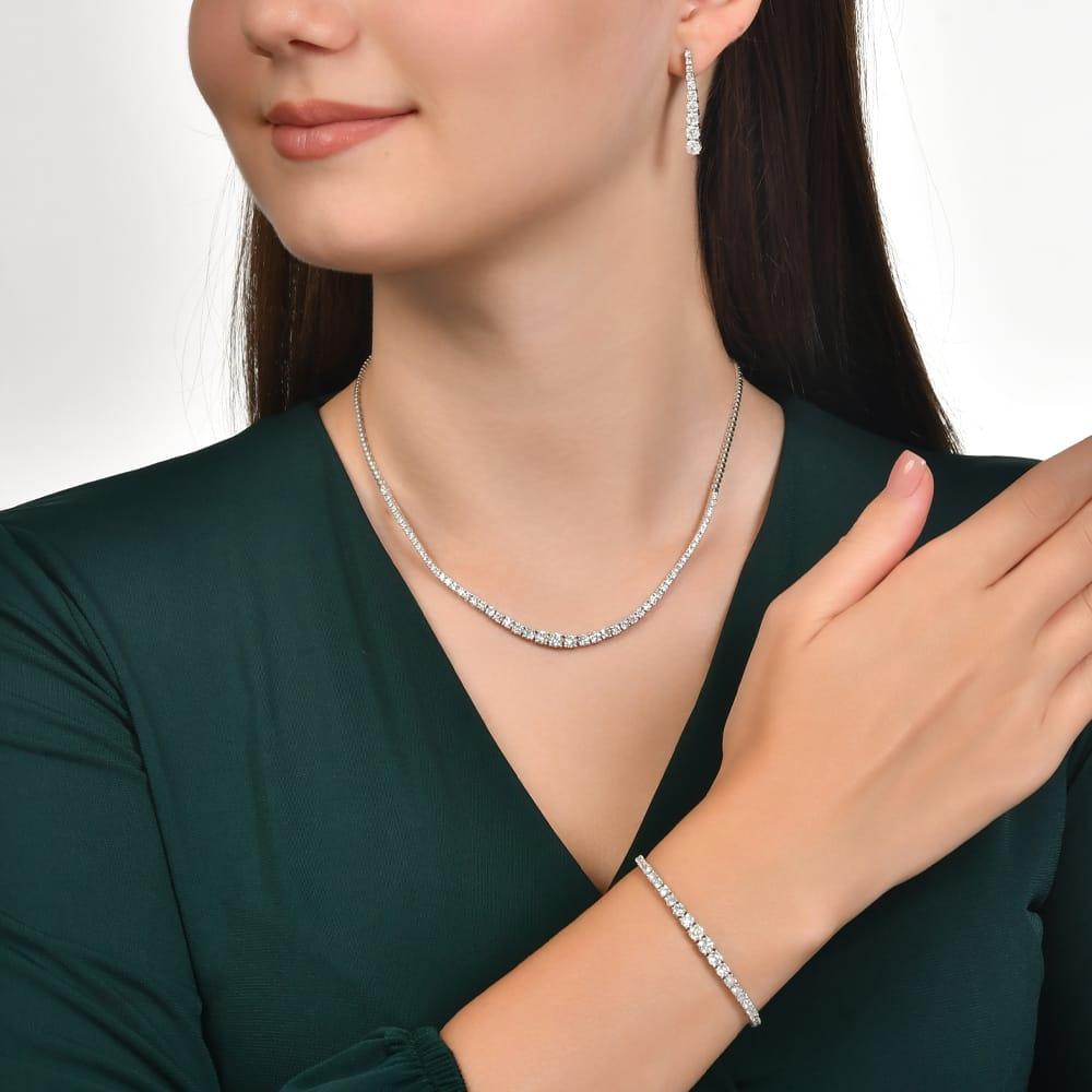 7.27 Karat Alacer Pırlanta Su Yolu Kolye
