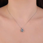 1.71 Karat Deep Blue Baget Diamante Parure