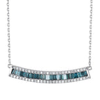 0.80 Karat Deep Blue Baget Pırlanta Kolye