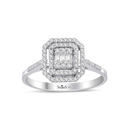 0.29 Karat Laranj Baguette Diamant Ring