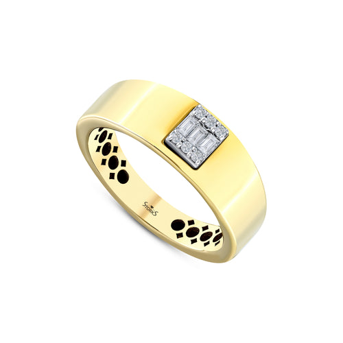 0.13 Karat Baget Diamante Anello
