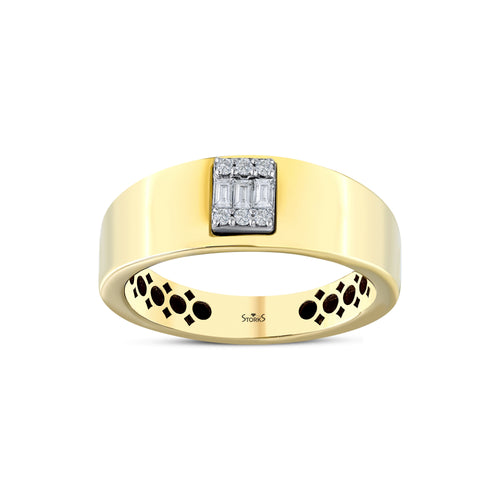 0.13 Karat Baget Diamante Anello