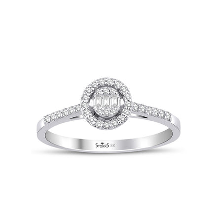 0.19 Karat Orange Baguette-Diamantring