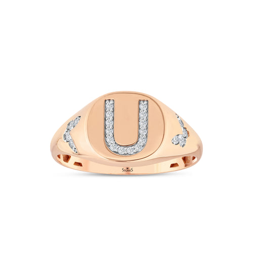 0.11 Karat U Buchstaben Diamant Ring