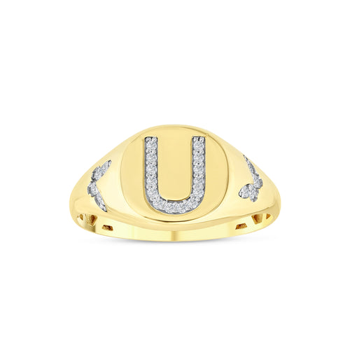 0.11 Karat U Buchstaben Diamant Ring