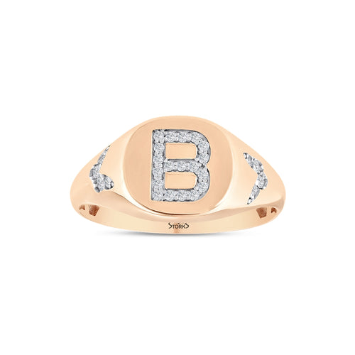 0.13 Karat B Buchstaben Diamant Ring