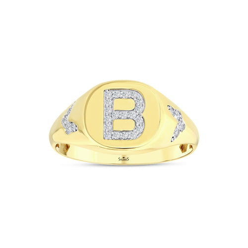 0.13 Karat B Buchstaben Diamant Ring