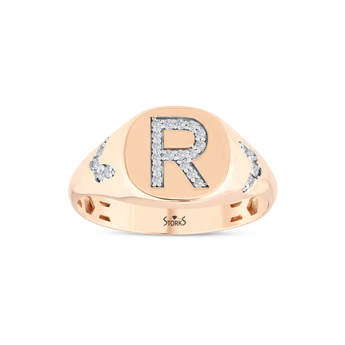 0.12 Karat R Buchstaben Diamant Ring