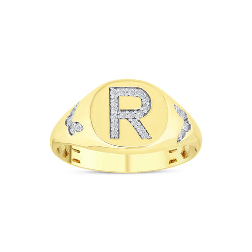 0.12 Karat R Buchstaben Diamant Ring