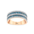 1.47 Karat Deep Blue Yarımtur Baget Yüzük