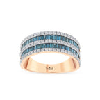 1.47 Karat Deep Blue Yarımtur Baget Yüzük