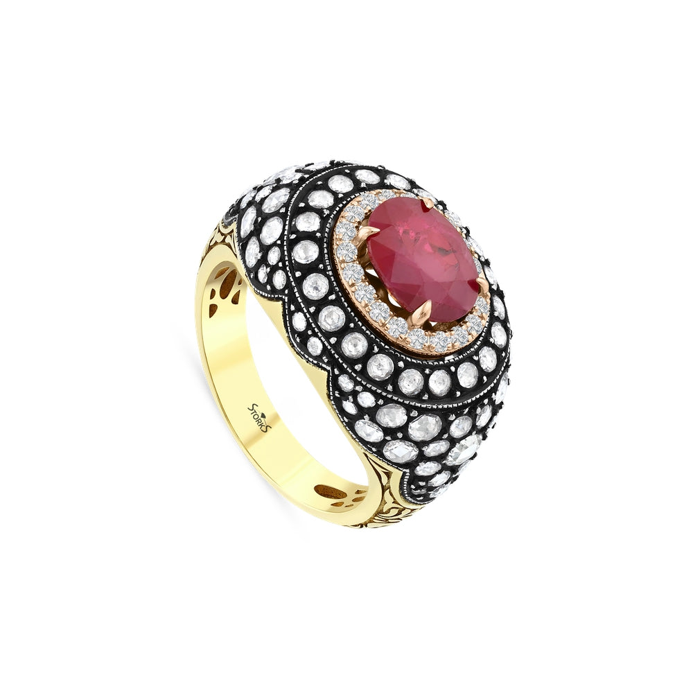 4.17 Karat Yakut Elmas Pırlanta Yüzük