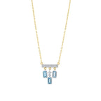 1.18 Karat Blue Topaz Pırlanta Kolye