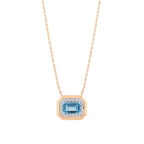 0.75 Karat Blue Topaz Pırlanta Kolye