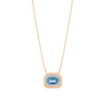0.75 Karat Blue Topaz Pırlanta Kolye