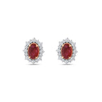 1.35 Karat Laranj Yakut Diamante Orecchini