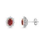 1.35 Karat Laranj Yakut Diamante Orecchini