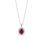0.68 Karat Laranj Yakut Diamante Collana