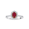 0.85 Karat Laranj Yakut Diamante Anello