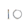 0.75 Karat Rainbow Koleksiyonu Safir Pırlantalı Küpe