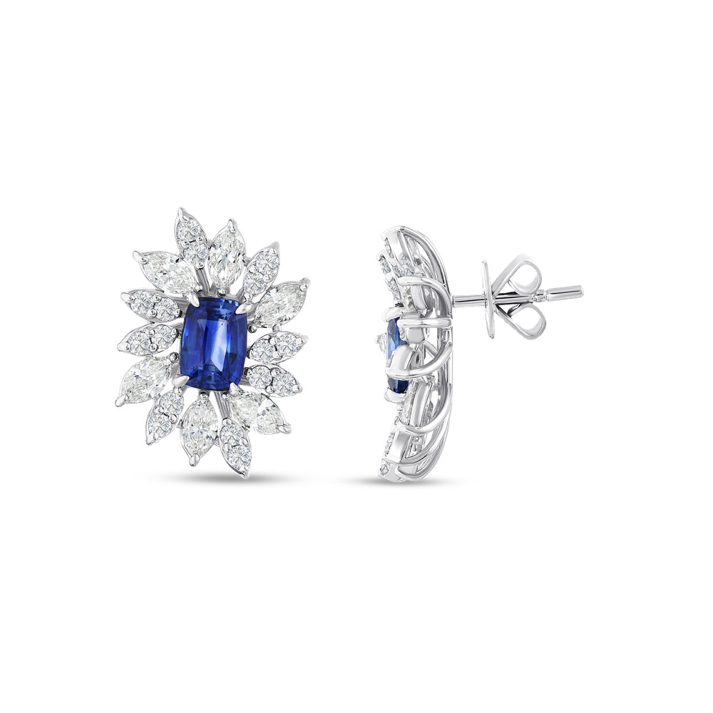 4.77 Karat Safir Pırlanta Küpe