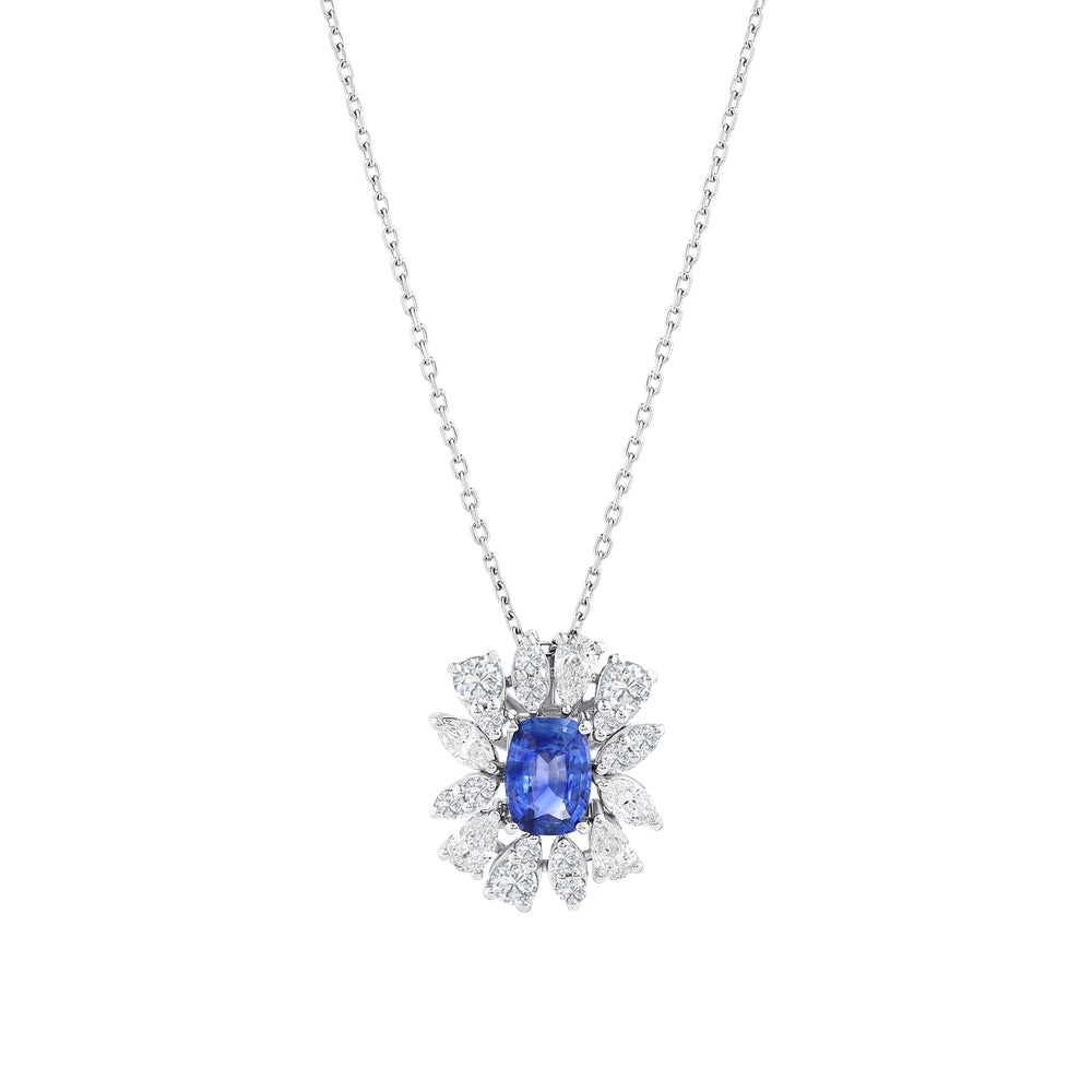 1.91 Karat Safir Pırlanta Kolye