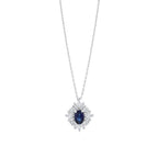 0.99 Karat Molino Safir Baget Markiz Pırlanta Kolye