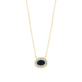 0.65 Karat Oval Safir Pırlanta Kolye