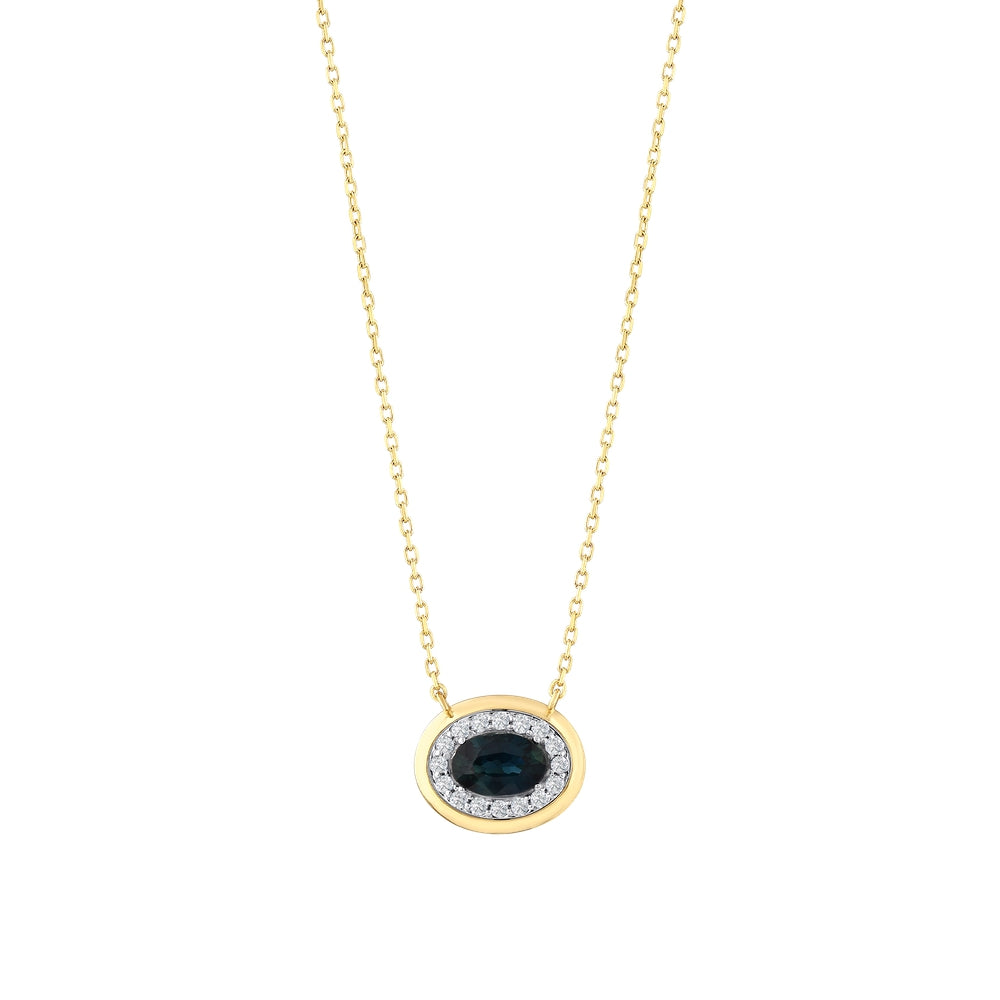 0.65 Karat Oval Safir Pırlanta Kolye