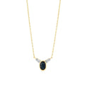 0.52 Karat Oval Safir Baget Pırlanta Kolye