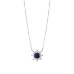 0.79 Karat Safir Baget Pırlanta Kolye