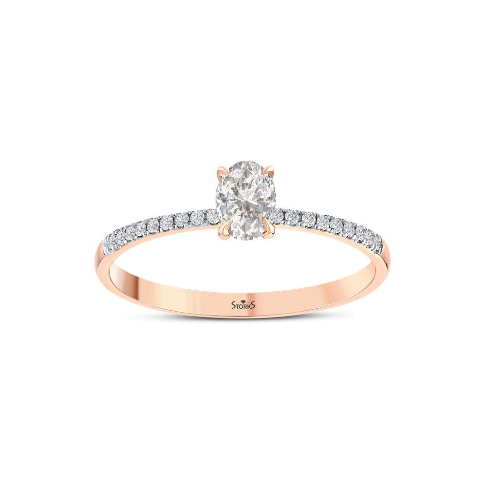 0.38 Karat Oval Pırlanta Tektaş Yüzük