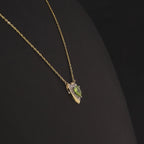 0.49 Karat Kalp Peridot Pırlanta Kolye
