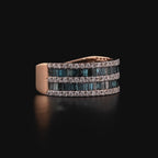 1.47 Karat Deep Blue Yarımtur Baget Yüzük