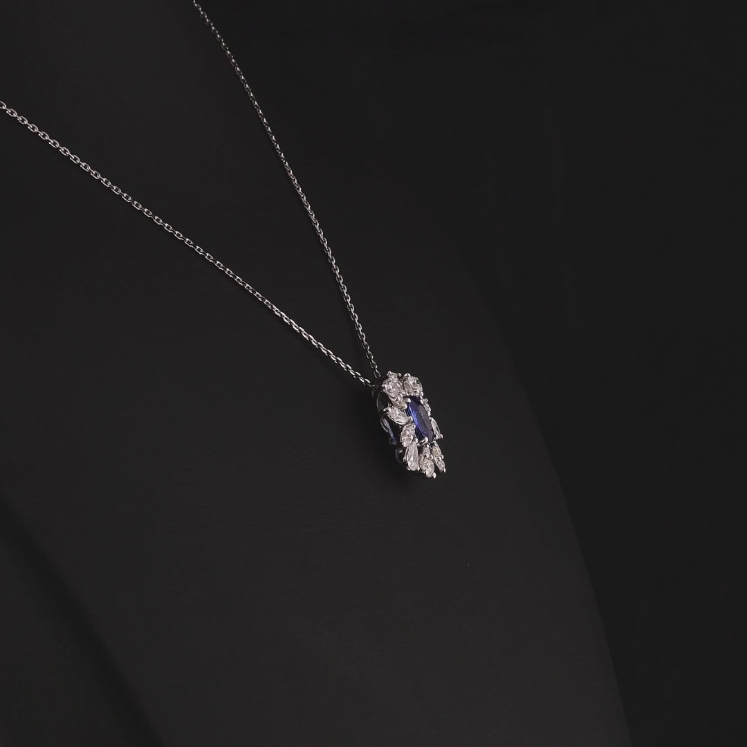 1.91 Karat Safir Pırlanta Kolye