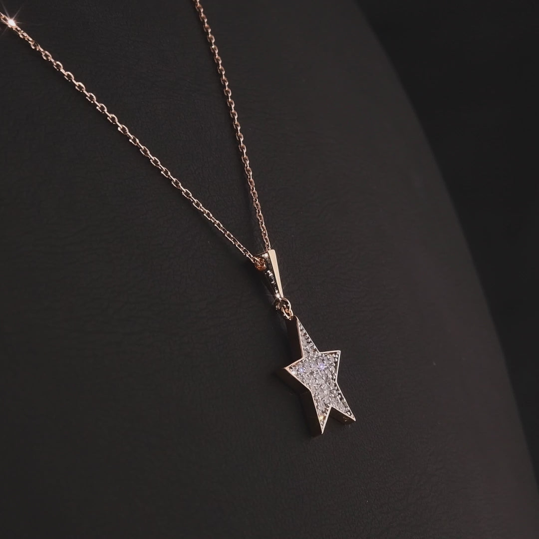 0.25 Karat Yıldız Pırlanta Kolye