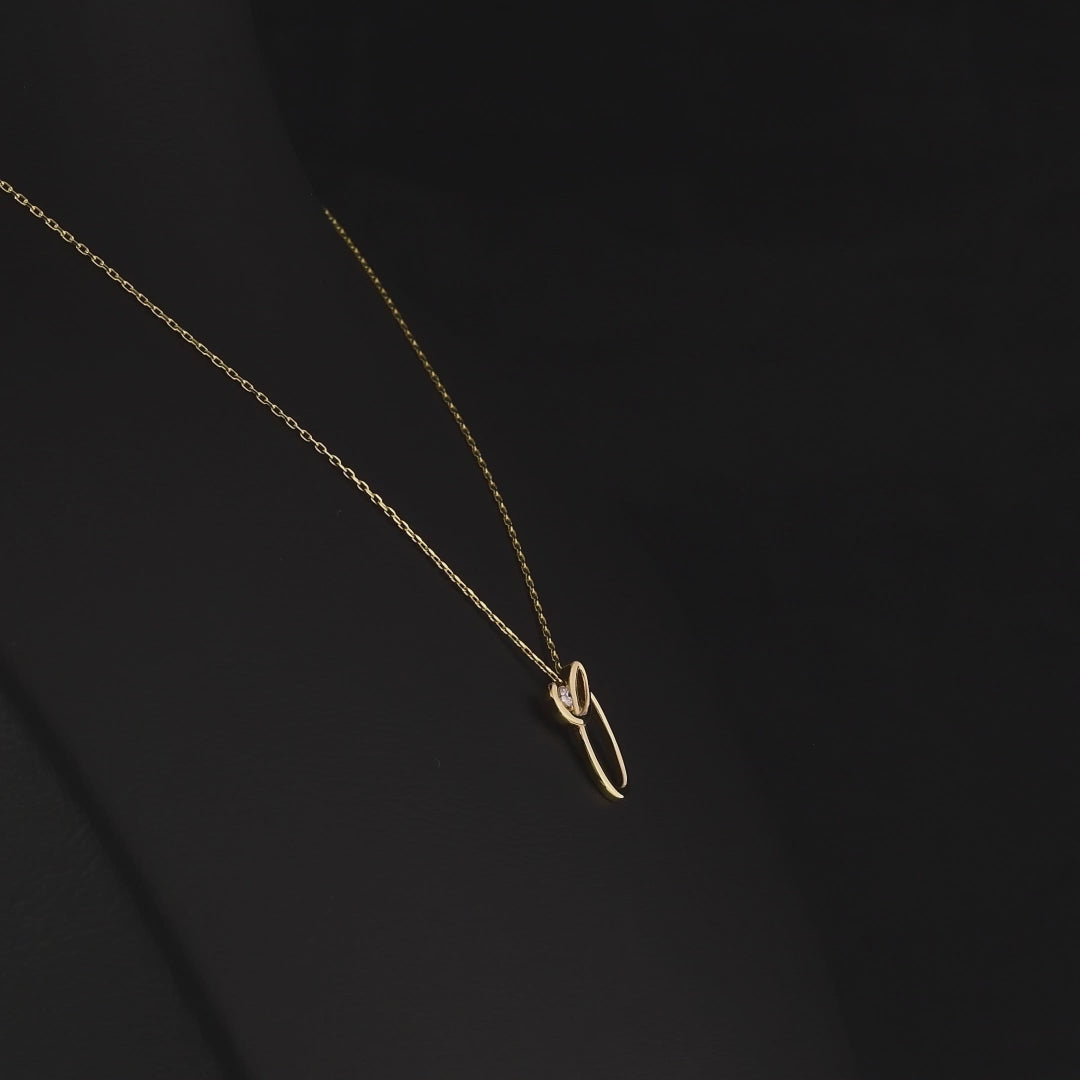 0.03 Carat Diamond O Letter Necklace