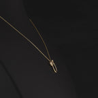 0.03 Carat Diamond O Letter Necklace